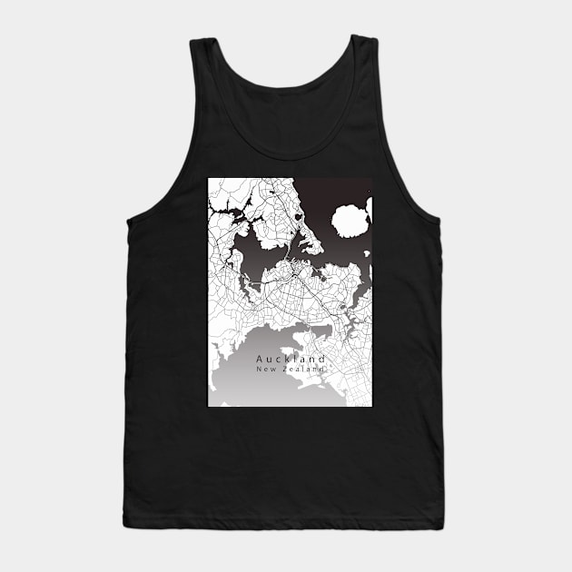 Auckland New Zealand City Map Tank Top by Robin-Niemczyk